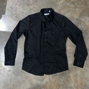 Elegant Black Women's Button Down Shirt
